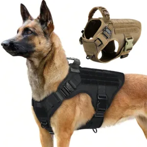Tactical Dog Harness Vest for German Shepherd, Malinois & Large Working Dogs - Military No-Pull Training Gear