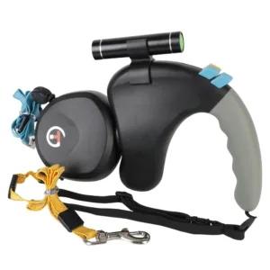 For 2 Dogs Walking Pet Traction Rope Belt Retractable Adjustable Double with Light Dual Dog Rope Leash Rotation Pet Rope