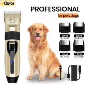 Professional Dog Hair Clippers - Quiet Cordless Pet Grooming Trimmer & Shaver Kit