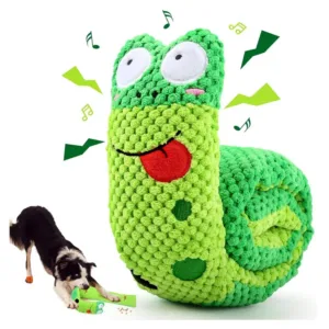 Interactive Snail Dog Puzzle Feeder | Durable Plush Squeaky Snuffle Toy for Puppies